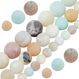 3нити 3 стили натуральные цветочные бусины из амазонита нити, матовые, круглые