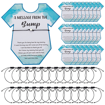 24 шт. бумажные браслеты с напечатанным текстом, с 24шт. регулируемым плетеным полиэстеровым шнуром-браслетом