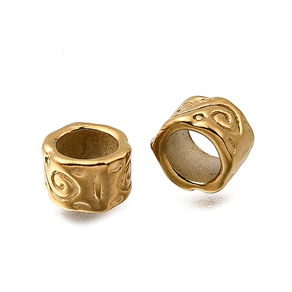 304 из нержавеющей стали европейские шарики, бусины с большим отверстием, столбец с вихря, ионное покрытие (ip)