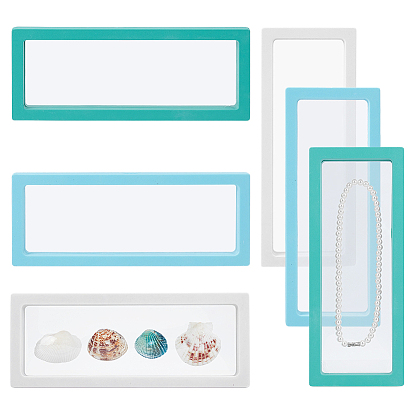 6шт. 3цвета прозрачные тонкие пленочные подвесные пластиковые коробки для демонстрации ювелирных изделий, для колье, браслета, серьги, хранения, прямоугольные