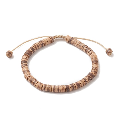 Coconut Adjustable Braided Bead Bracelet for Men Women