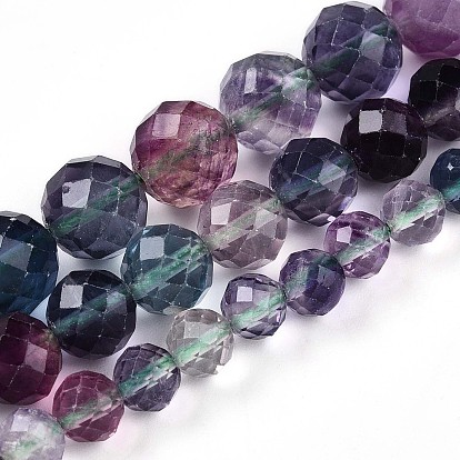 Естественные радужные бутиковые бусины, круглый с гранями