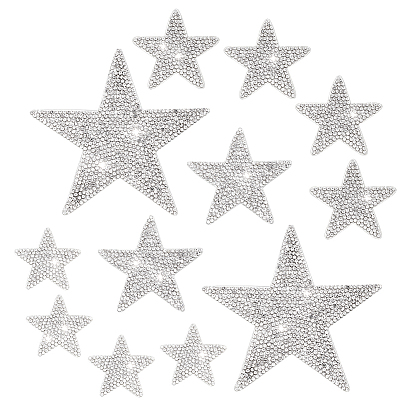 12 шт. 4 стили самоклеящиеся аппликации со стразами, наклейки со стразами из сверкающей смолы, звезда
