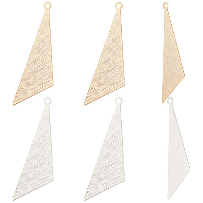 24 шт 2 цвета латунные подвески, треугольные