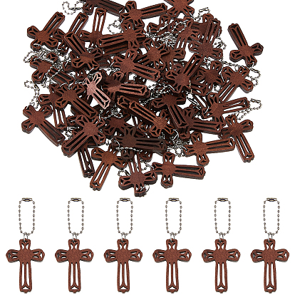 70шт. крест деревянные подвесные украшения, с цепями железный шар