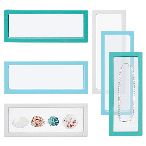 6шт. 3цвета прозрачные тонкие пленочные подвесные пластиковые коробки для демонстрации ювелирных изделий, для колье, браслета, серьги, хранения, прямоугольные