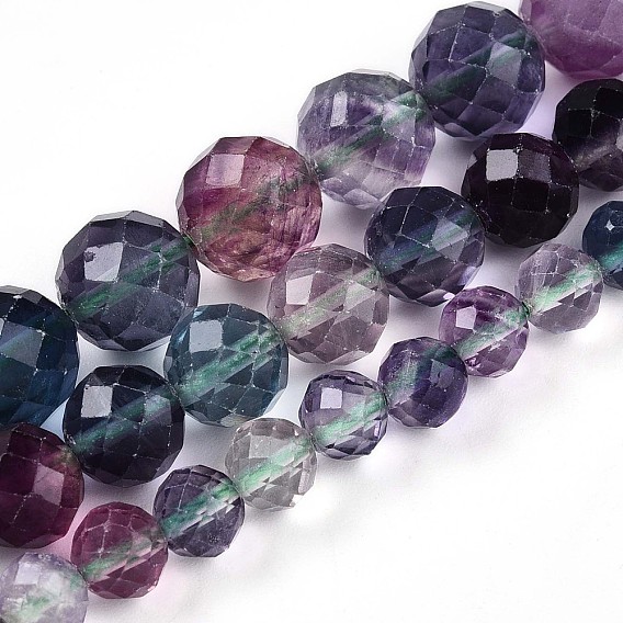 Естественные радужные бутиковые бусины, круглый с гранями