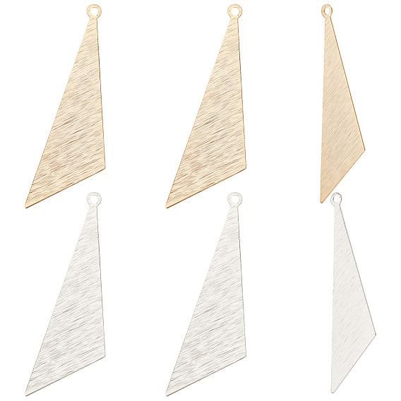 24 шт 2 цвета латунные подвески, треугольные