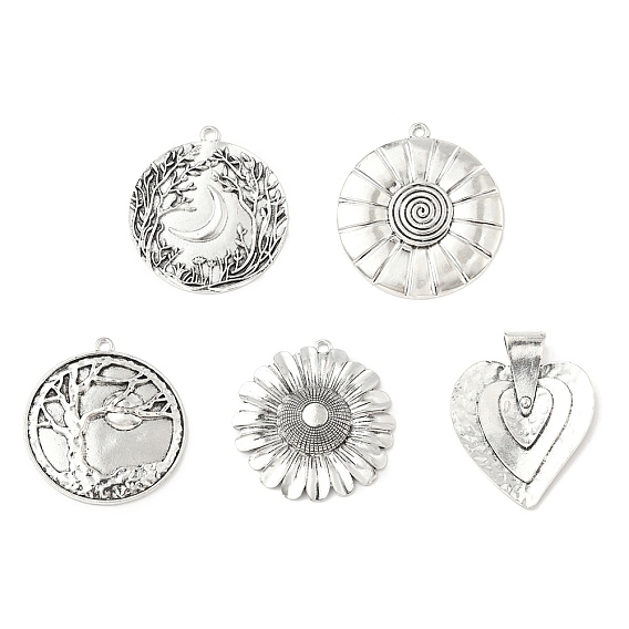 Тибетский сплав стиля большие кулоны, античное серебро