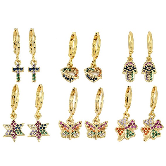 Женские серьги-кольца из латуни с микропаве и кубическим цирконием, реальный 18 k позолоченный