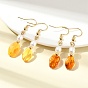 Серьги-подвески для женщин из натурального янтаря и натурального культивированного пресноводного жемчуга., с 304 нержавеющей стали серьги крючки