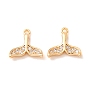 Latón micro pavimenta claro cubic zirconia encantos, encantos de cola de pez