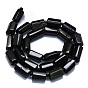 Natural Golden Sheen Obsidian Beads Strands, with Seed Beads, Faceted, Column