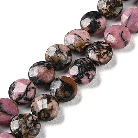 Perlas naturales rhodonite hebras, facetados, plano y redondo