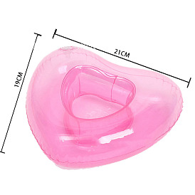 Heart Shaped PVC Swim Ring, for Doll Summer Party Accessories Supplies