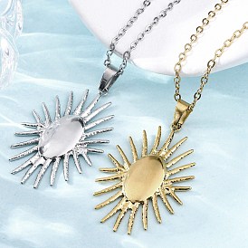 Подсолнух 304 ожерелья с подвесками из нержавеющей стали, ионное покрытие (ip)