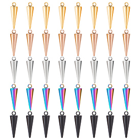 40 шт. 5 цвета 201 подвески из нержавеющей стали, конус очарование