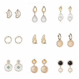 Chic and Minimalist Pearl Alloy Earrings for Women - Elegant Fashion Jewelry Collection