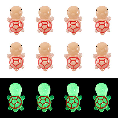12 шт. светящиеся полупрозрачные кабошоны из смолы в виде морских животных, маленькая черепаха