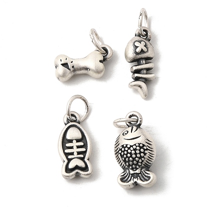 Изысканные серебряные подвески, Подвески в форме рыбьей кости, античное серебро