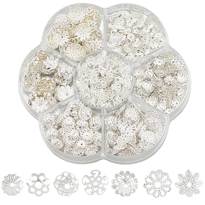 800 шт. 7 стили железные колпачки для бусин, разнообразные