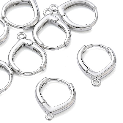 SHEGRACE Brass Hoop Earrings Findings, Cadmium Free & Nickel Free & Lead Free, with Loop