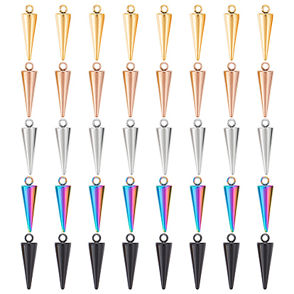 40 шт. 5 цвета 201 подвески из нержавеющей стали, конус очарование