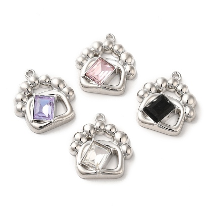 Подвески из сплава, со стеклом, платина, без свинца и без кадмия, сумка очарование