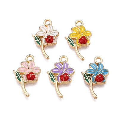 Стойки обшивки сплава эмали подвески, без кадмия, без никеля и без свинца, золотой свет, цветочный шарм