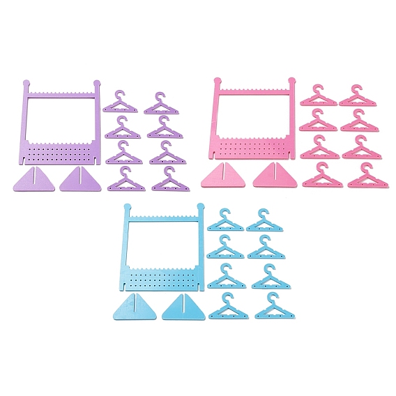 Acrylic Earring Display Stands, Coat Hanger Shaped Jewelry Organizer Holder for Earrings Storage, with 8Pcs Mini Hangers