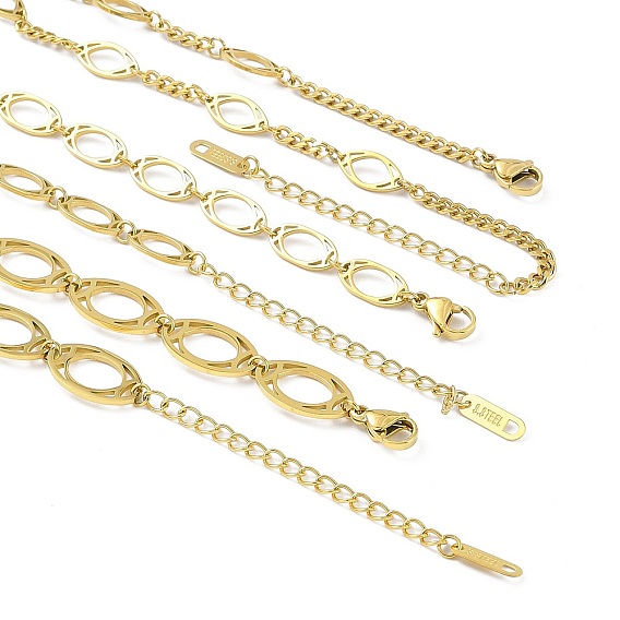 Ионное покрытие (IP) 304 ожерелья-цепочки с овальными звеньями из нержавеющей стали для женщин