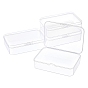 Transparent Plastic Bead Containers, with Hinged Lids, Flip Cover, Rectangle