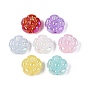 Placage uv perles acryliques opaques, fleur, iridescent