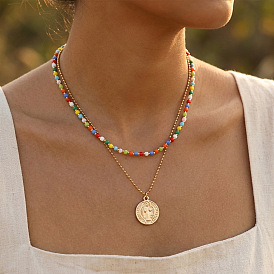 Summer Colorful Glass Seed Beaded Necklaces for Women
