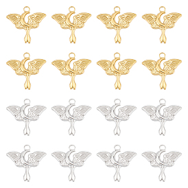 12 шт. 2 цветное ионное покрытие (ip) 304 подвески из нержавеющей стали, бабочка с лунным шармом