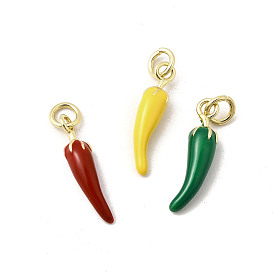 Латунь эмаль подвески, без кадмия, без никеля и без свинца, с прыжковых колец, реальный 18 k позолоченный, чили очарование