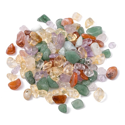 60g 6 cuentas de piedras naturales de estilo, cuarzo rosa natural y ágata roja del sur y citrino y aventurina verde y amazonita y ametrina, chip