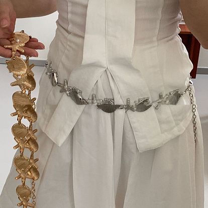 Летняя литая и искусственная жемчужина в форме морской звезды и ракушки звеньевая цепь поясная цепь живот для женщин