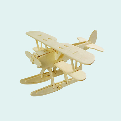 Wood Assembly Toys for Boys and Girls, 3D Puzzle Model for Kids, Seaplane