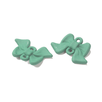 Spray Painted Alloy Connector Charms, Bowknot Links