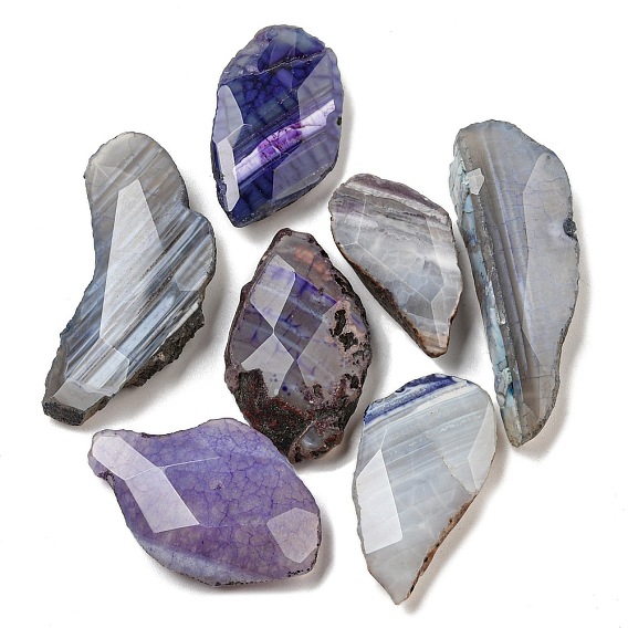 Окрашенные естественно druzy агат бисером, граненый самородки