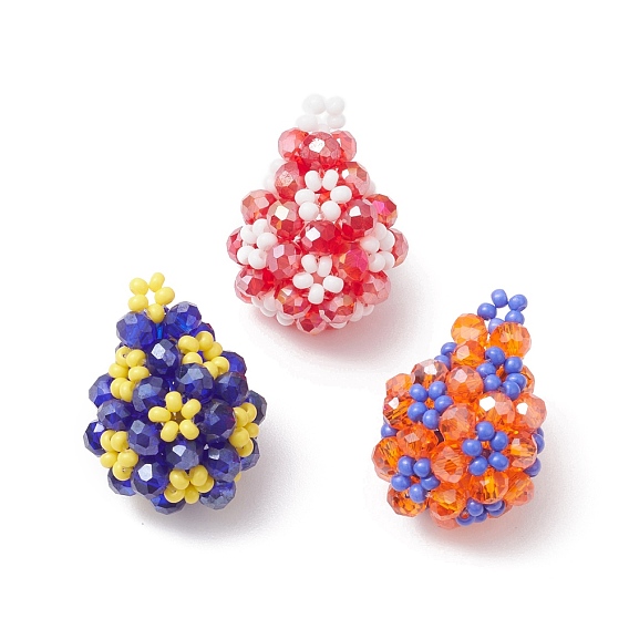 3шт. подвески из стеклянного бисера ручной работы, очарование слезы