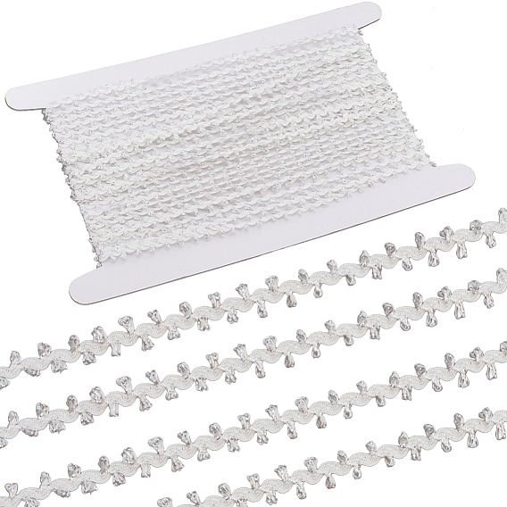 10 ярдов полиэстеровых золотисто-металлических волнистых кружевных лент, для аксессуаров для одежды