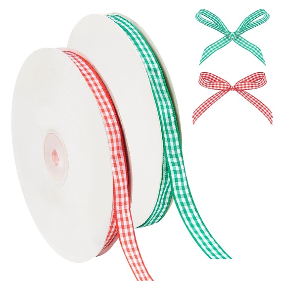 Ruban polyester, ruban tartan, pour l'emballage cadeau, décoration de fête