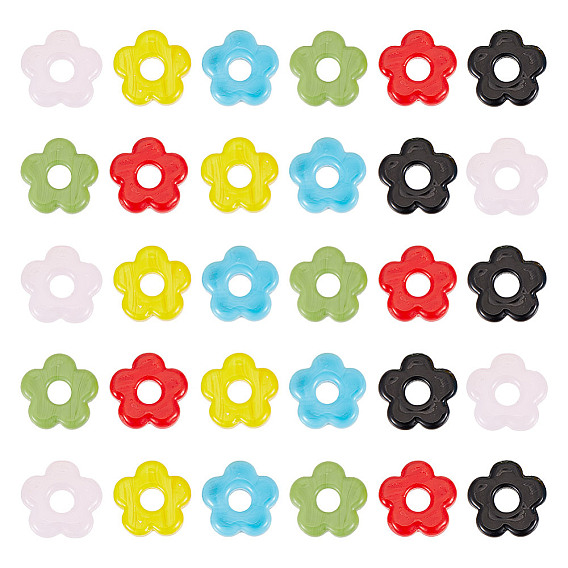 20 европейские бусины лэмпворк ручной работы., бусины с большим отверстием, цветок