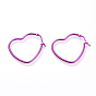 Pendientes de aro de acero inoxidable electrochapado 304, pendientes hipoalergénicos, corazón