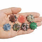 Natural & Synthetic Gemstone Flower Figurines Statues for Home Desk Decorations