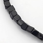 Cube Natural Black Stone Beads Strands, 4x4x4mm, Hole: 1mm, about 85~100pcs/strand, 15.3 inch~15.8 inch