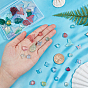 CHGCRAFT DIY Glass Beads & Charm Making Finding Kit, Including Butterfly & Mermaid Fishtail & Leaf Transparent Glass Charms, Teardrop & Scallop Shape & Lotus Pod Glass Beads