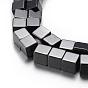 Magnetic Synthetic Hematite Bead Strands, Grade A, Cube